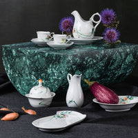 Zuckerdose "Wellenspiel Relief", Waldflora mit Insekten